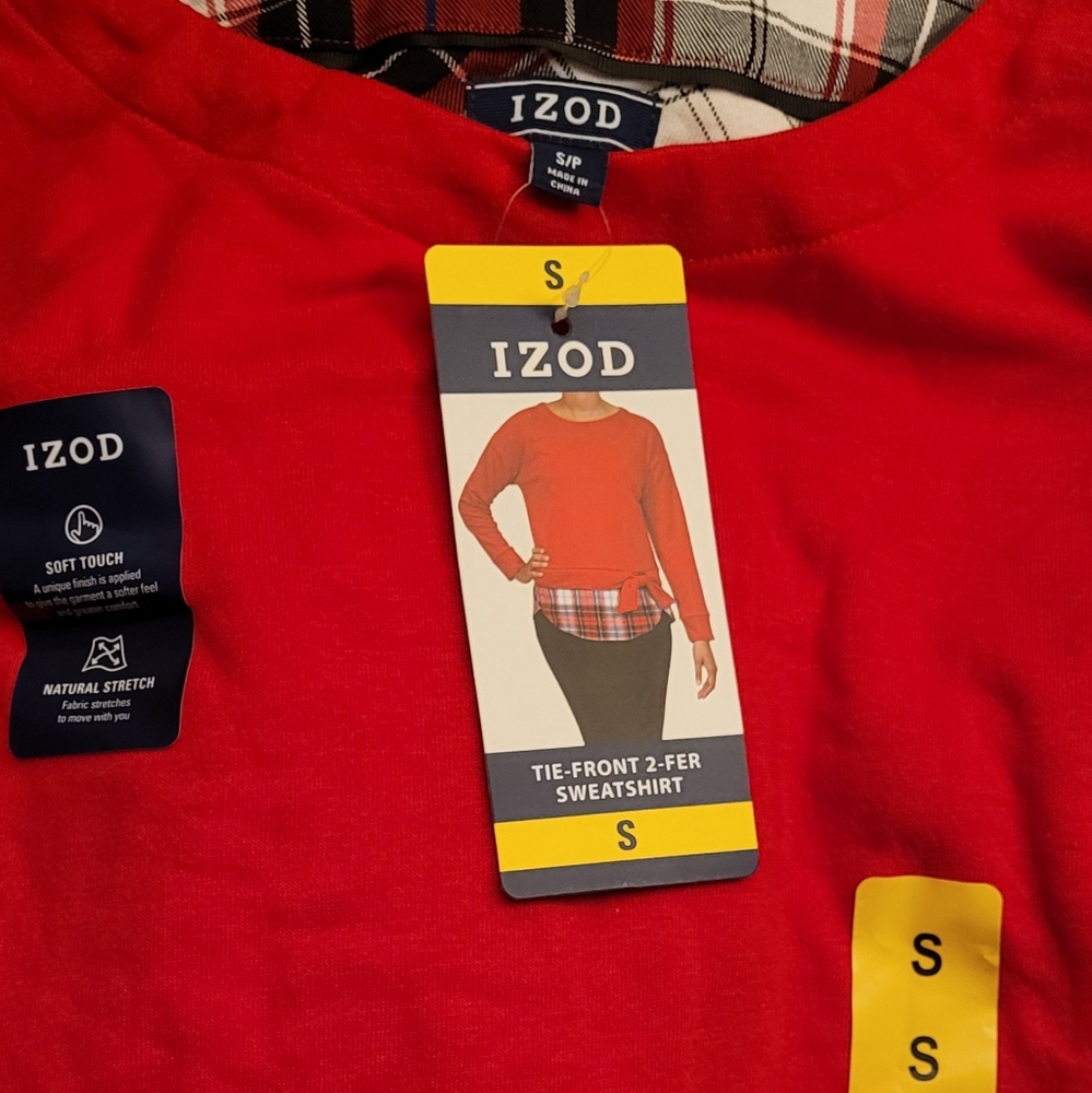 IZOD Women's Tie-Front 2-Fer Sweatshirt